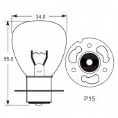 APF P15S 30: American Pre-focus P15S 30 single contact base with transverse filament from £0.01 each